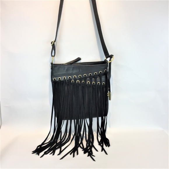 Lucky Brand Handbags - LUCKY BRAND Cross body Leather Fringe Purse MINT
